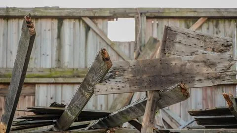Old Red Barn Fallen Stock Photos