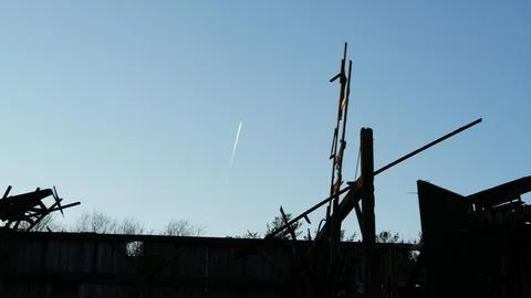 Old Red Barn Fallen Stock Photos