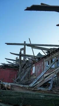 Old Red Barn Fallen Stock Photos