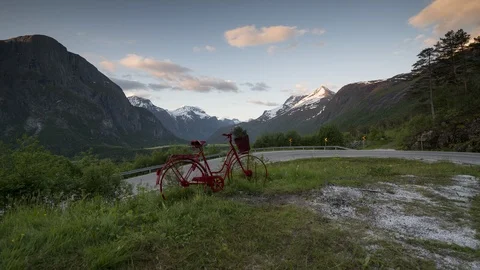 Old red bicycle Stock Footage 87790953