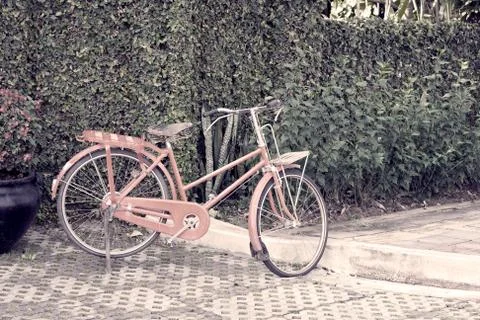 Old red bicycle Stock Photos