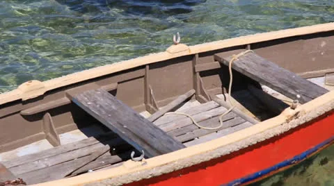 Old red boat Stock Footage 22518731