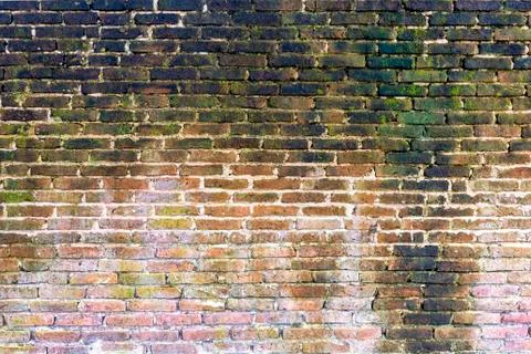 Old red brick block wall texture background. Free space for text or design. Stock Photos