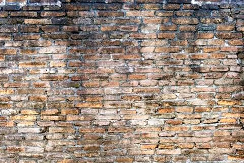 Old red brick block wall texture background. Free space for text or design. Stock Photos