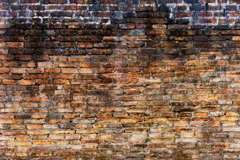 Old red brick block wall texture background. Free space for text or design. Stock Photos