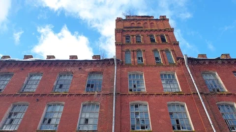 Old red brick building.Old architectural abandoned factory. old factory building Stock Footage 103106088