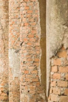Old red brick columns Stock Photos
