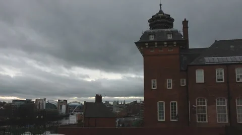 Old red brick grammar school, now housing offices and business centre Stock Footage 1103758