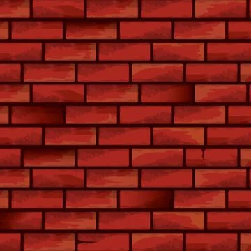 Old red brick grunge wall vector background Illustrazione stock