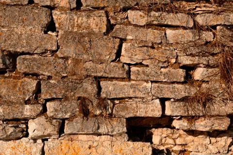Old red brick for texture and background Stock Photos