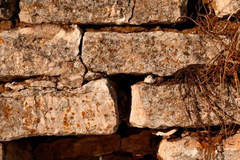 Old red brick for texture and background Foto stock