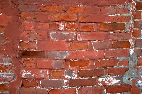 An old red brick wall. ancient building Stock Photos