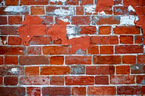 An old red brick wall. ancient building Stock Photos