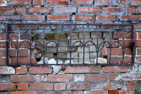 An old red brick wall. ancient building Stock Photos