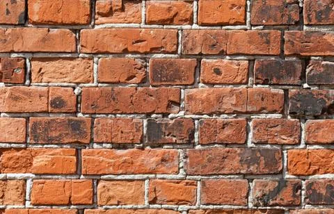 Old red brick wall as background Foto stock