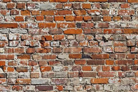 Old red brick wall as background Stock Photos