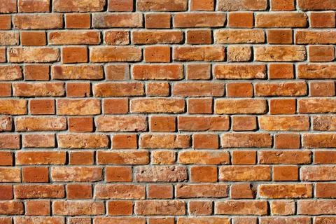 Old red brick wall as background Foto stock
