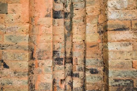 Old red brick wall background texture pattern Stock Photos
