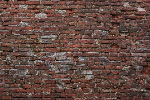 Old red brick wall for background or texture Stock Photos