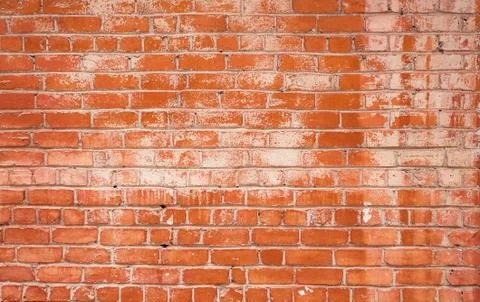 Old red brick wall background. Stock Photos