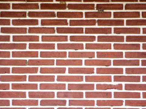 Old red brick wall background, Background of old vintage dirty brick wall wit Stock Photos