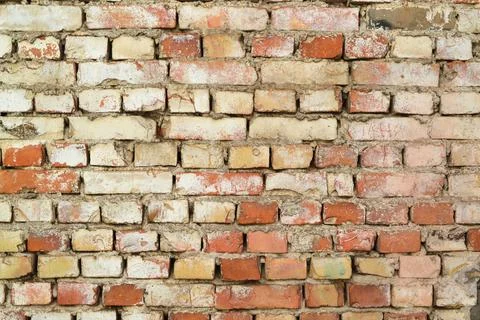 Old red brick wall in a background image, grunge texture Stock Photos