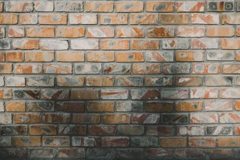 Old red brick wall background. close up Stock Photos