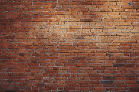 Old red brick wall background, wide panorama of masonry Stock Photos