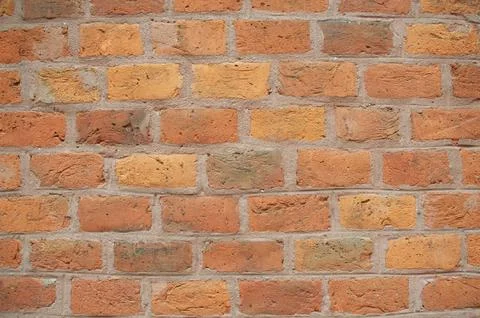 Old Red Brick Wall Background, Rustic Vintage Wallpaper Pattern Surface Stock Photos