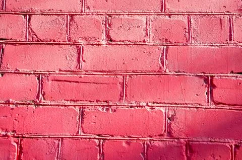 Old red brick wall ,bricks, closeup, background Stock Photos