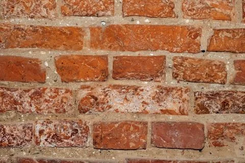Old Red brick wall close up, background for text Stock Photos