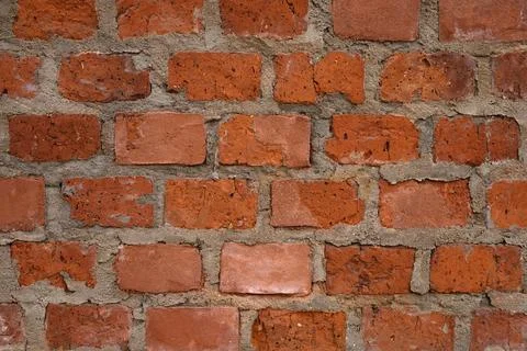 Old red brick wall close up Stock Photos