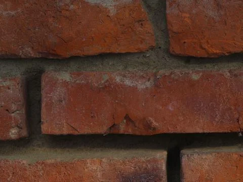 Old red brick wall close up Foto stock