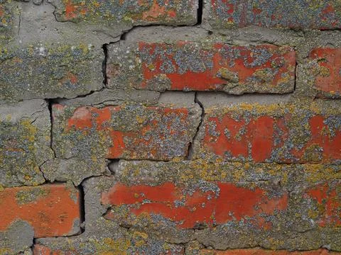 Old red brick wall close up Stock Photos