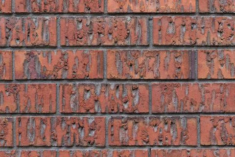 Old red brick wall close up textured background Stock Photos