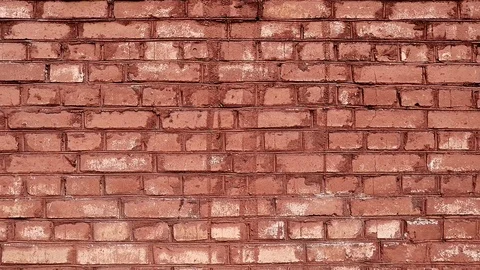 Old red brick wall dirty day light Stock Footage 98601054