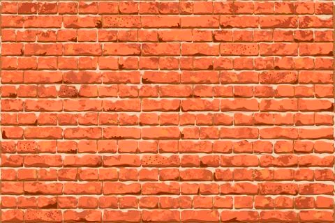 Old red brick wall Stock Illustration