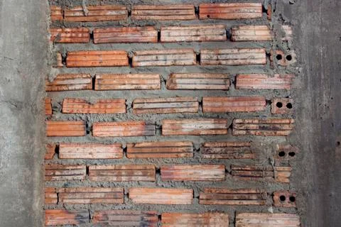 Old red brick wall. Stock Photos