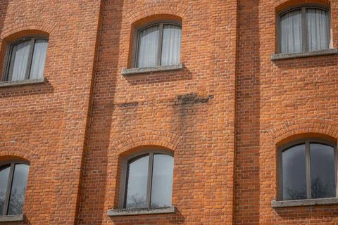 Old red brick wall Stockfoto's