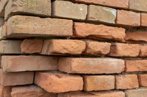 An old red brick wall Stock Photos