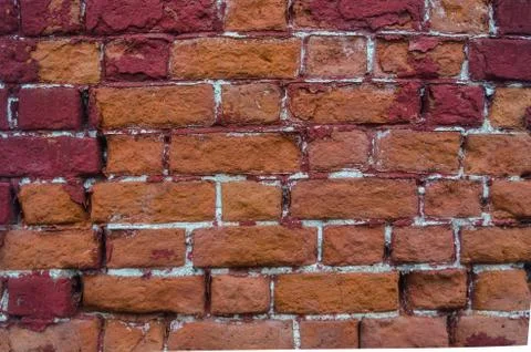 Old red brick wall texture background Stock Photos