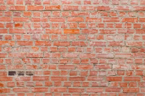Old red brick wall texture background, close up Stock Photos
