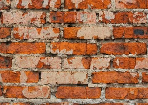 Old red brick wall texture background. Stock Photos