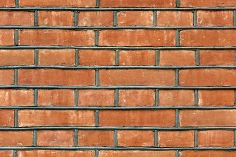 Old red brick wall texture background. Stock Photos
