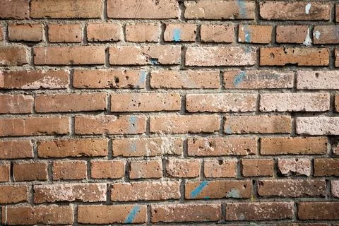 Old red brick wall texture grunge background Stock Photos