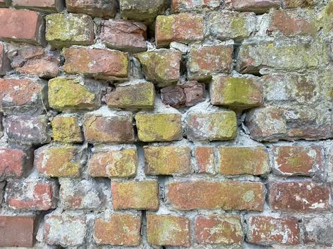 Old red brick wall texture Fotos Stock