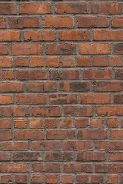 Old Red Brick Wall Texture Background with Weathered Masonry Pattern Stock Photos