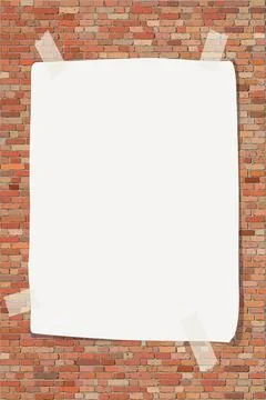 Old red brick wall vertical background with blank poster graphic illustration Stock Illustration