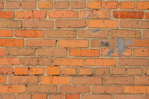 Old red brick wall without texture Stock Photos