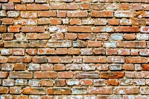 Old red bricks background. Stock Photos